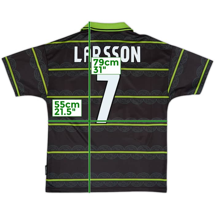 1998-99 Celtic Away Shirt Larsson #7 - 8/10 - (L)