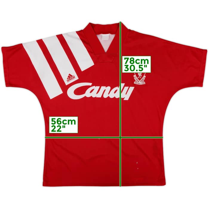 1991-92 Liverpool Home Shirt - 4/10 - (XL)