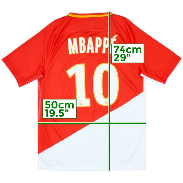 2017-18 Monaco Home Shirt Mbappe #10 - 10/10 - (M)