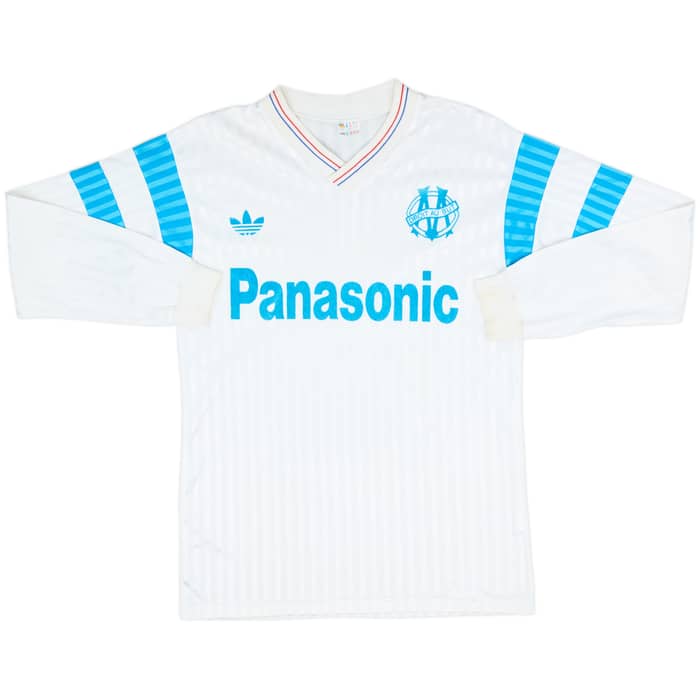 1990-91 Olympique Marseille Home L/S Shirt - 9/10 - (M)