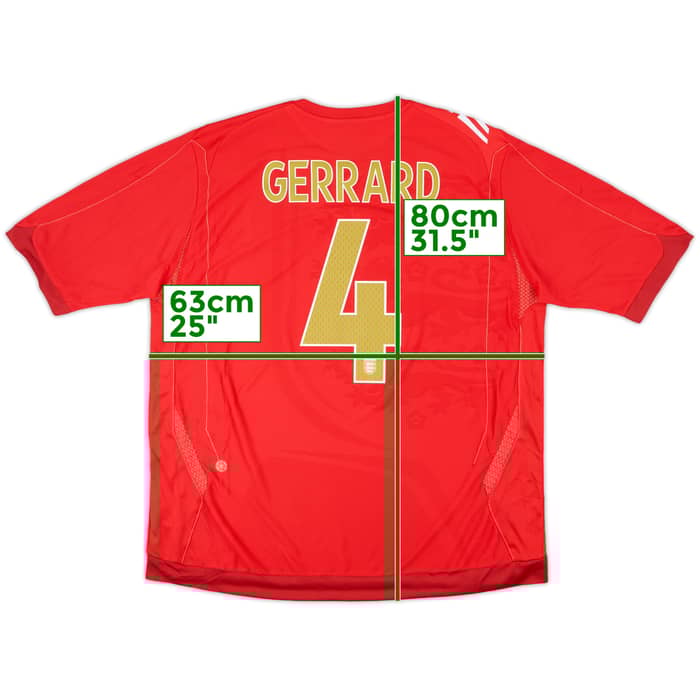 2006-08 England Away Shirt Gerrard #4 (XXL)