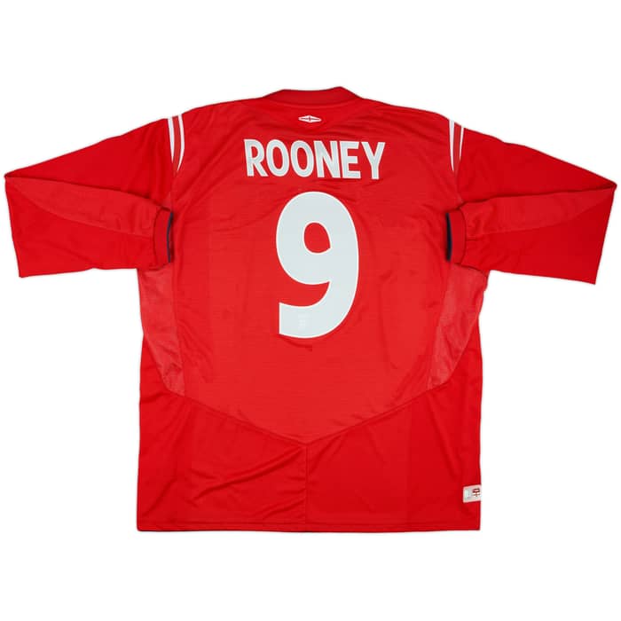 2004-06 England Away L/S Shirt Rooney #9 - 8/10 - (XXL)