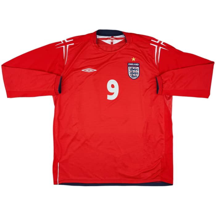 2004-06 England Away L/S Shirt Rooney #9 - 8/10 - (XXL)