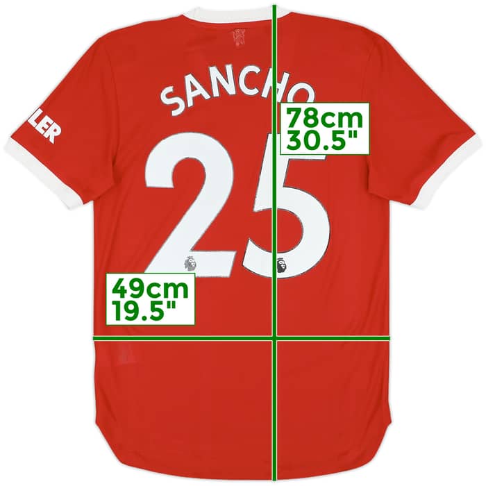 2021-22 Manchester United Authentic Home Shirt Sancho #25 - 6/10 - (S)