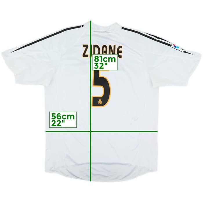 2004-05 Real Madrid Home Shirt Zidane #5 - 7/10 - (L)