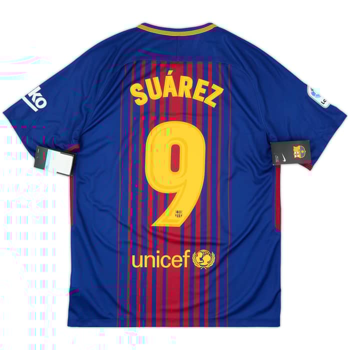 2017-18 Barcelona Home Shirt Suarez #9 (M)