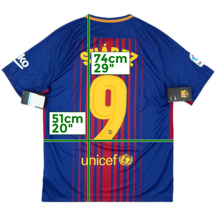 2017-18 Barcelona Home Shirt Suarez #9 (M)