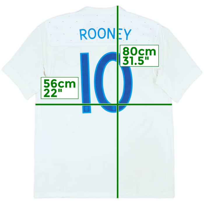 2010-11 England Home Shirt Rooney #10 - 8/10 - (L)