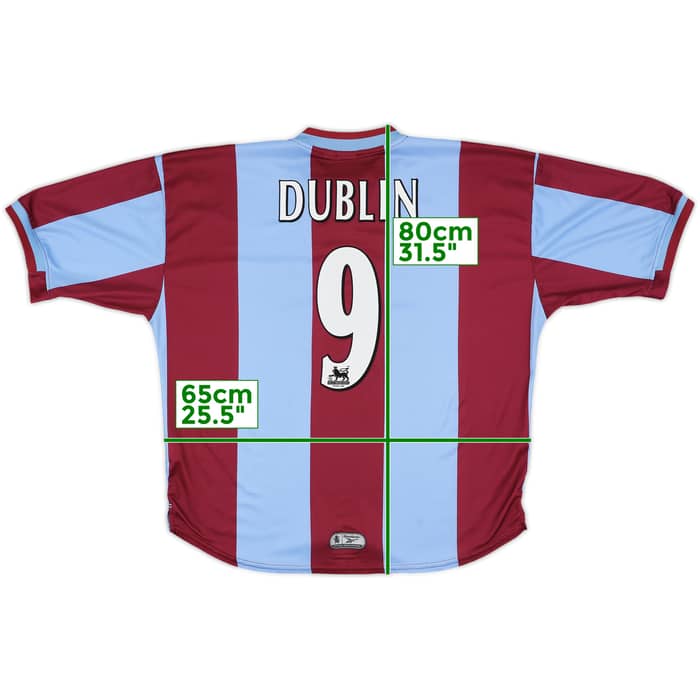 1999-00 Aston Villa Home Shirt Dublin #9 - 9/10 - (XL)