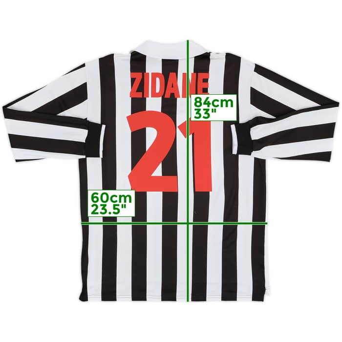 1998-99 Juventus Home L/S Shirt Zidane #21 - 9/10 - (XL)