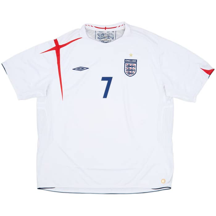 2005-07 England Home Shirt Beckham #7 - 6/10 - (3XL)
