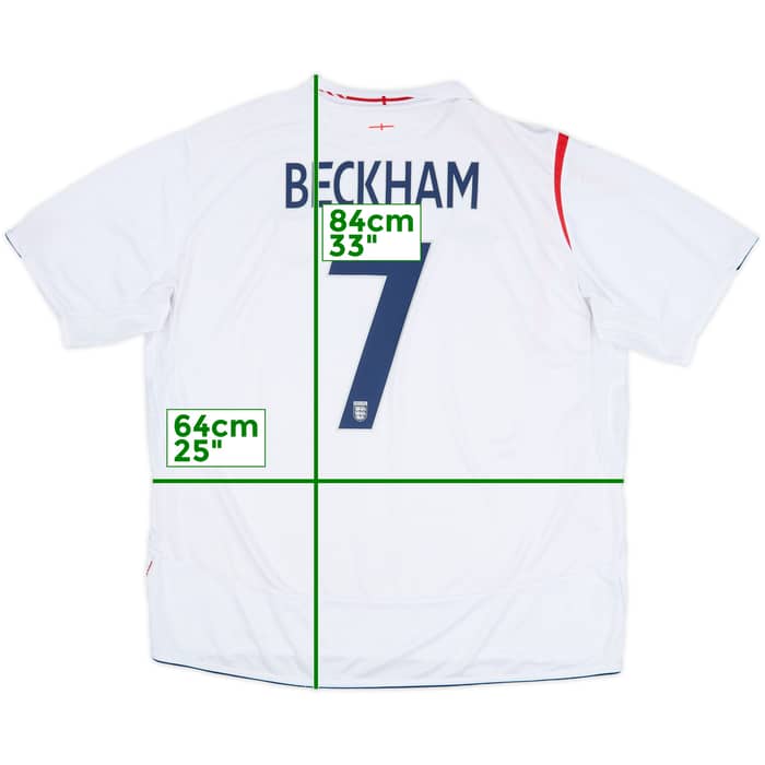 2005-07 England Home Shirt Beckham #7 - 6/10 - (3XL)