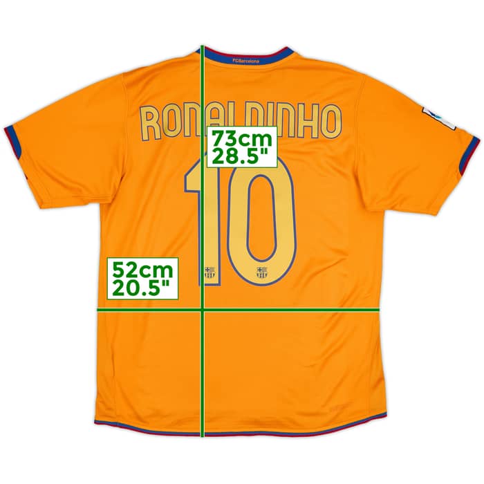 2006-08 Barcelona Away Shirt Ronaldinho #10 - 8/10 - (L)