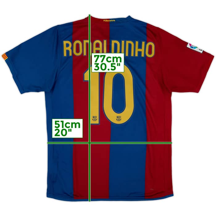 2006-07 Barcelona Home Shirt Ronaldinho #10 - 8/10 - (M)