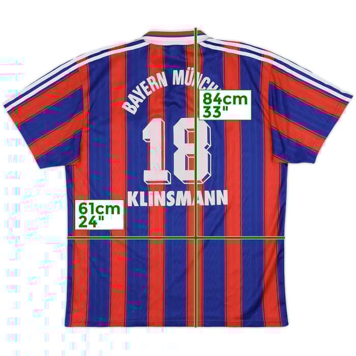 1995-97 Bayern Munich Home Shirt Klinsmann #18 - 8/10 - (XL)