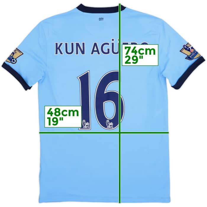 2014-15 Manchester City Home Shirt Kun Aguero #16 - 7/10 - (M)