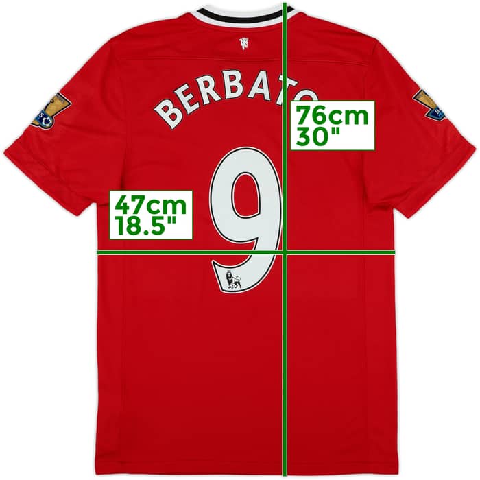 2011-12 Manchester United Home Shirt Berbatov #9 - 9/10 - (S)