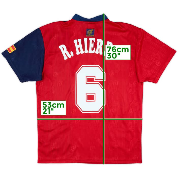 1996-98 Spain Home Shirt R.Hierro #6 - 9/10 - (M)