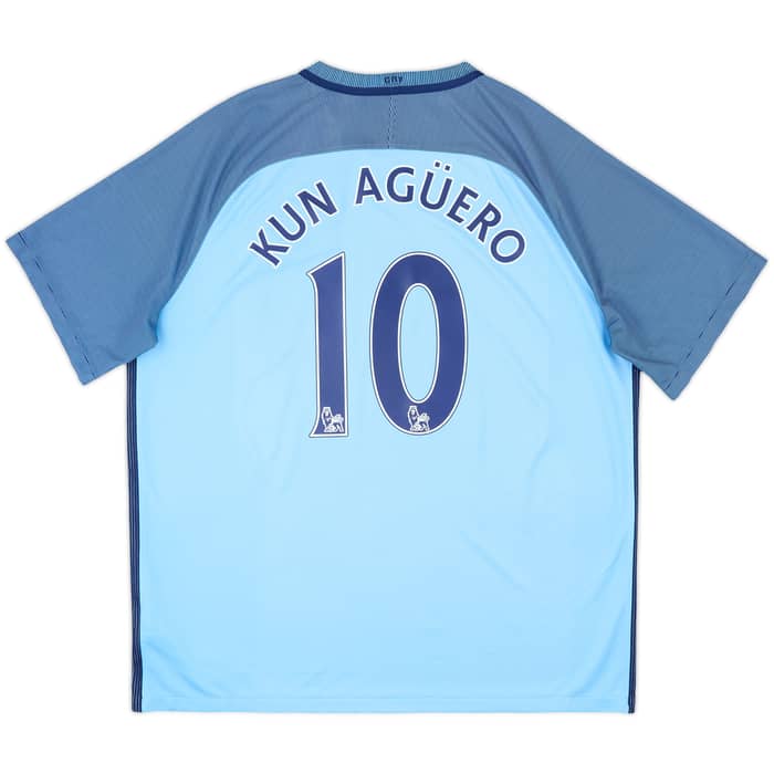 2016-17 Manchester City Home Shirt Kun Aguero #10 - 7/10 - (XXL)