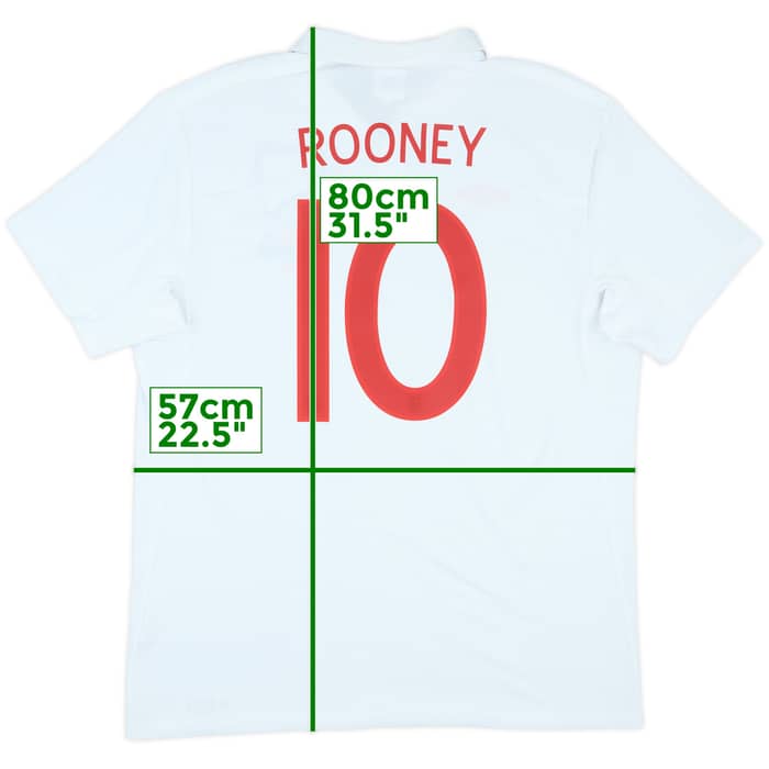 2009-10 England 'South Africa' Home Shirt Rooney #10 - 8/10 - (L)
