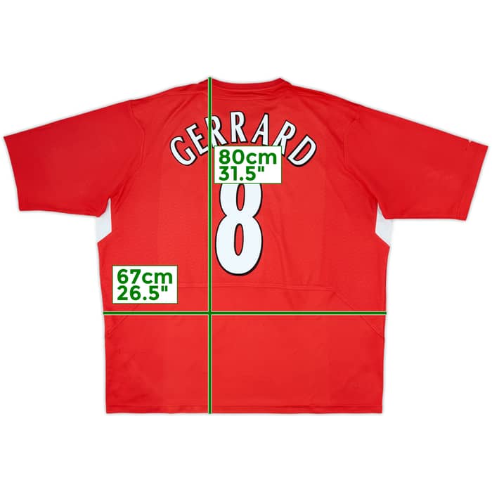 2004-06 Liverpool Home Shirt Gerrard #8 - 7/10 - (XXL)