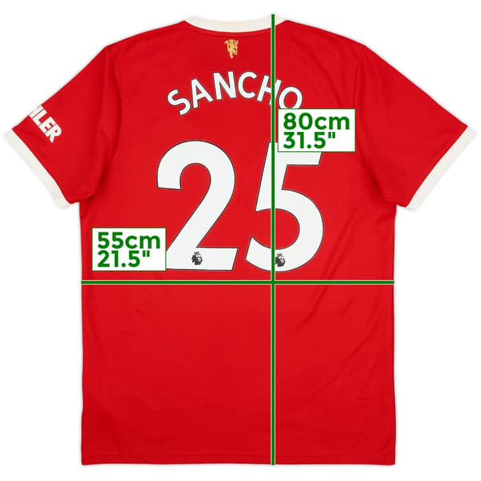2021-22 Manchester United Home Shirt Sancho #25 - 7/10 - (L)