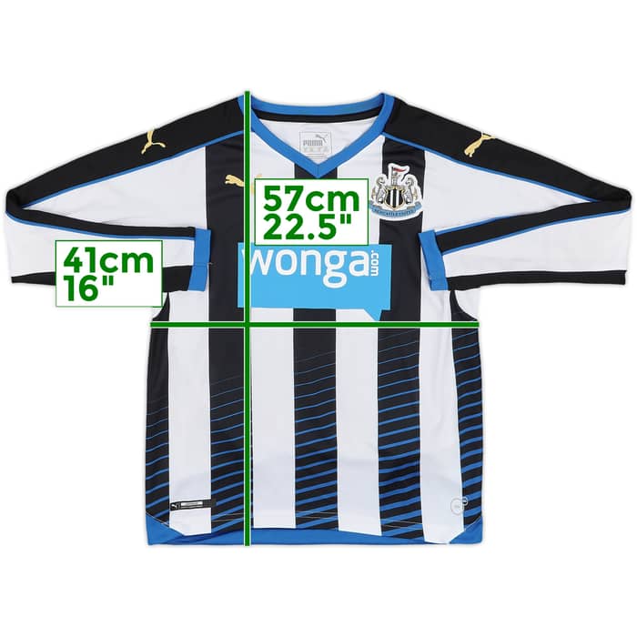 2015-16 Newcastle Home L/S Shirt - 8/10 - (M.Boys)