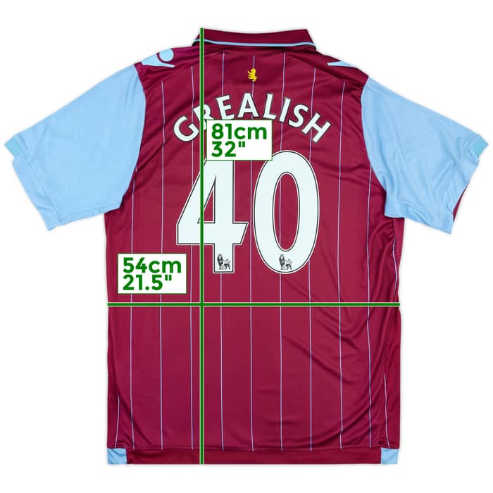 2014-15 Aston Villa Home Shirt Grealish #40 - 6/10 - (L)