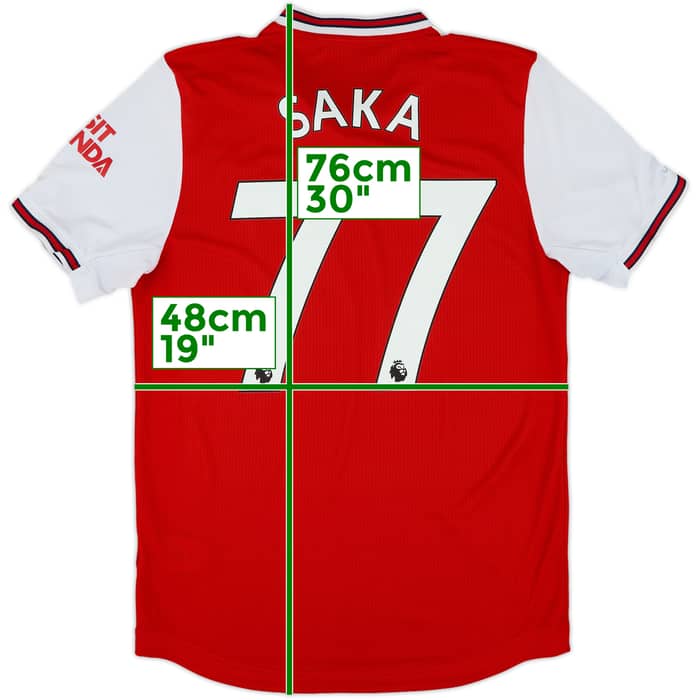 2019-20 Arsenal Authentic Home Shirt Saka #77 - 5/10 - (M)