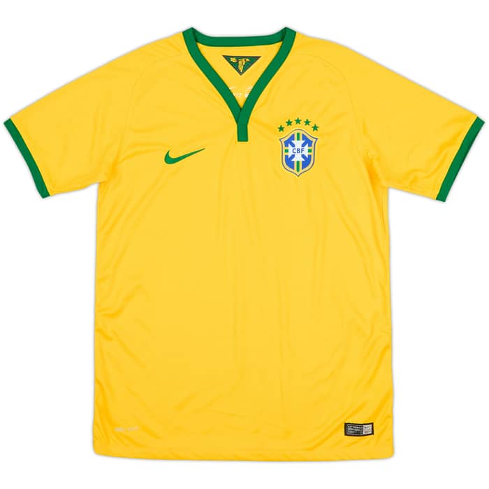 2014-15 Brazil Home Shirt - 8/10 - (L.Boys)