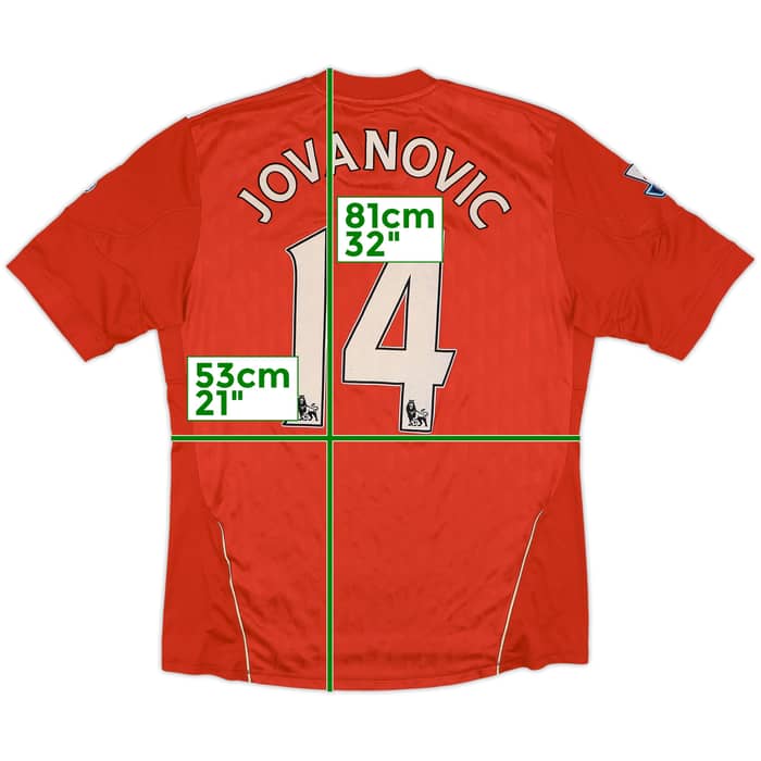 2010-12 Liverpool Home Shirt Jovanovic #14 - 4/10 - (L)