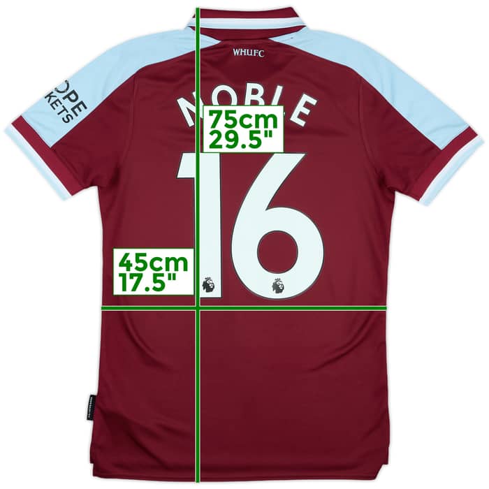 2021-22 West Ham Home Shirt Noble #16 - 9/10 - (S)