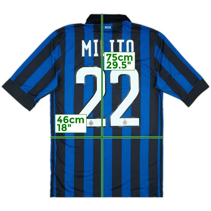 2011-12 Inter Milan Home Shirt Milito #22 - 8/10 - (S)