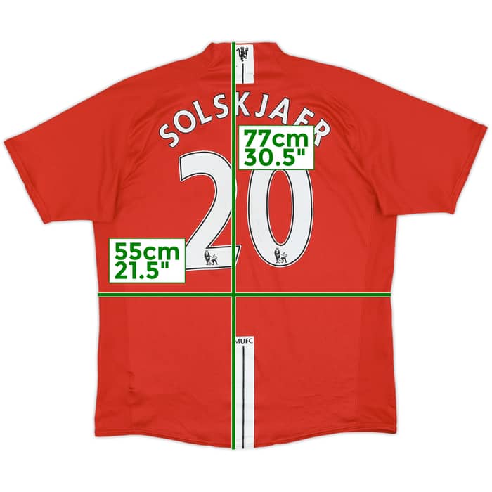 2007-09 Manchester United Home Shirt Solskjaer #20 - 6/10 - (L)