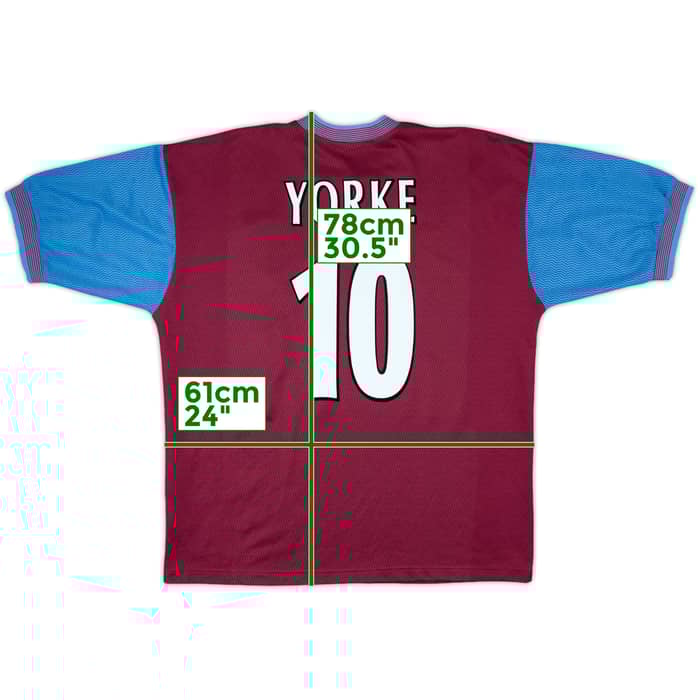 1997-98 Aston Villa Home Shirt Yorke #10 - 8/10 - (XL)