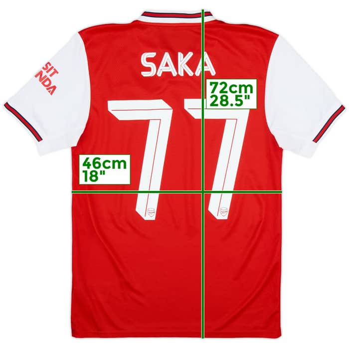 2019-20 Arsenal Home Shirt Saka #77 - 9/10 - (S)
