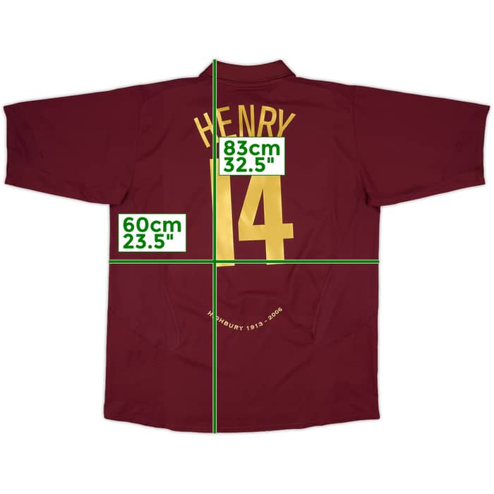 2005-06 Arsenal Home Shirt Henry #14 - 9/10 - (XXL)