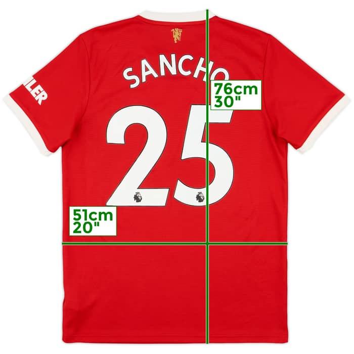 2021-22 Manchester United Home Shirt Sancho #25 - 8/10 - (M)
