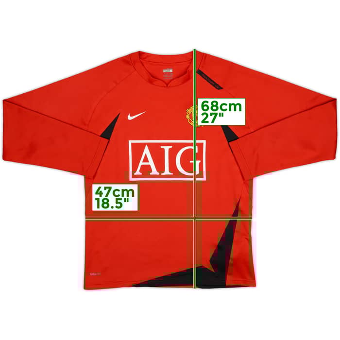 2007-08 Manchester United Nike Sweat Top - 8/10 - (S)