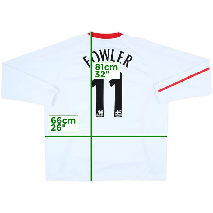 2005-06 Liverpool Away L/S Shirt Fowler #11 - 8/10 - (XXL)