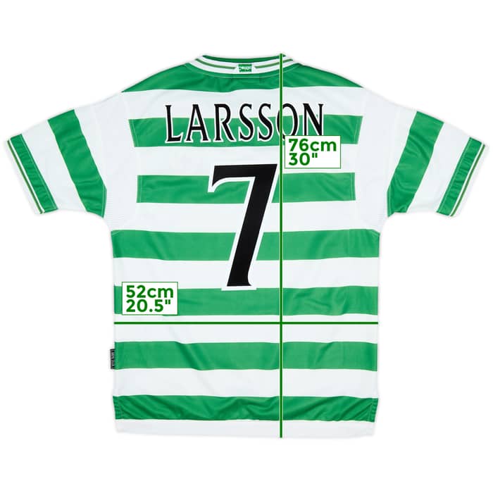 1999-01 Celtic Home Shirt Larsson #7 - 7/10 - (M)