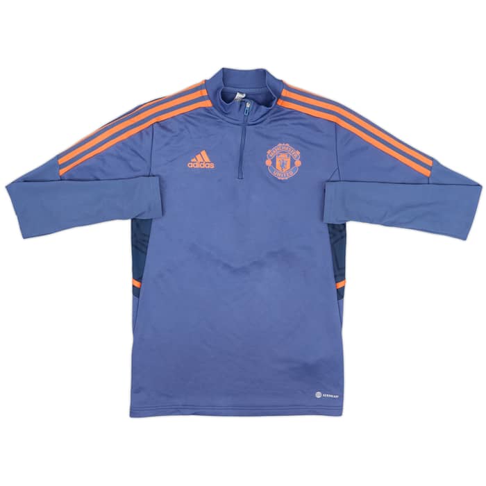 2022-23 Manchester United adidas 1/4 Zip Drill Top - 9/10 - (XS)