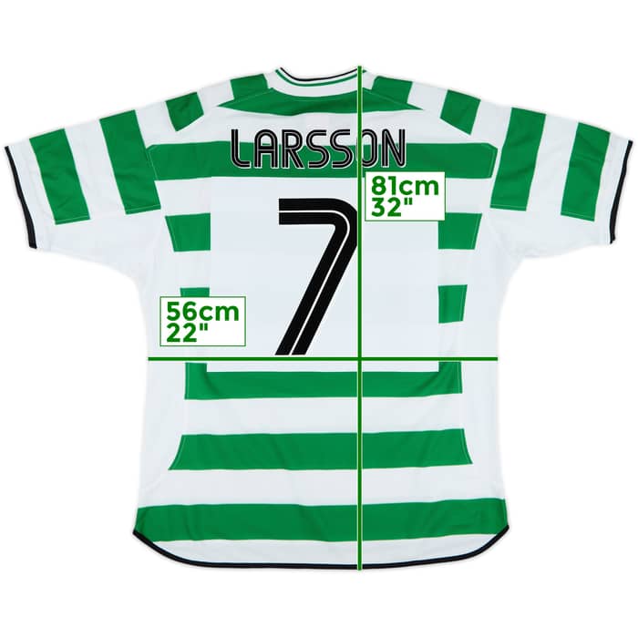 2001-03 Celtic Home Shirt Larsson #7 - 9/10 - (L)