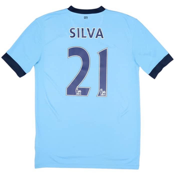 2014-15 Manchester City Home Shirt Silva #21 - 7/10 - (M)