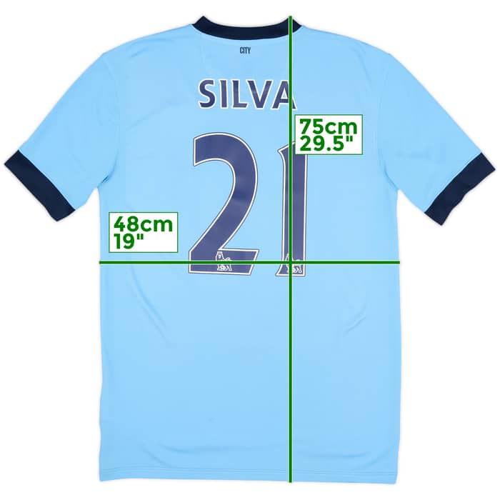 2014-15 Manchester City Home Shirt Silva #21 - 7/10 - (M)