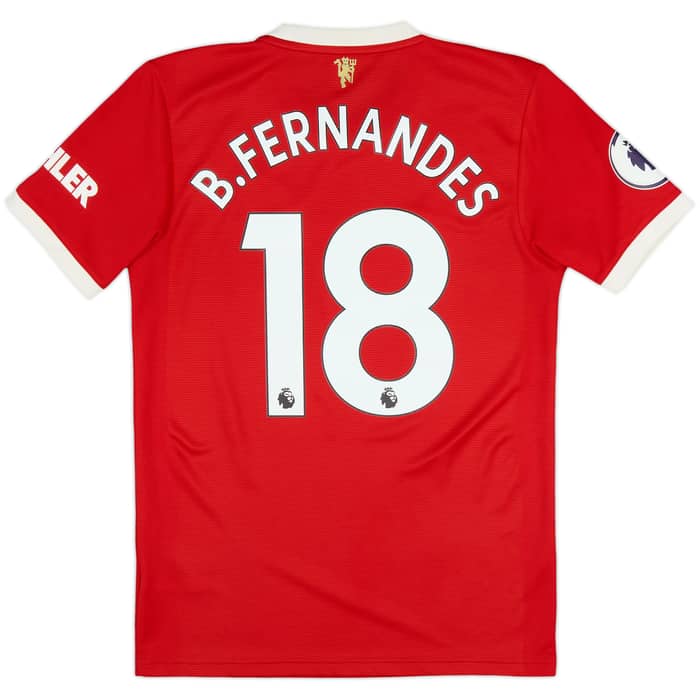2021-22 Manchester United Home Shirt B.Fernandes #18 - 7/10 - (S)