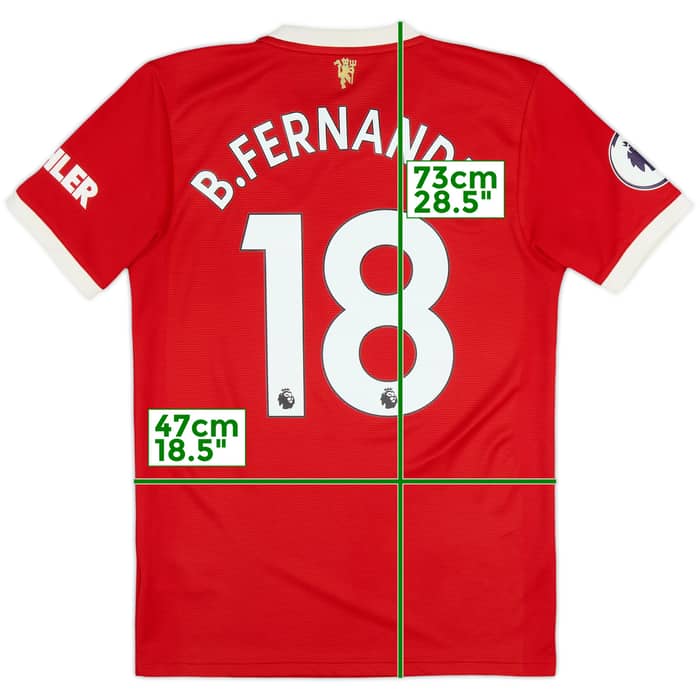 2021-22 Manchester United Home Shirt B.Fernandes #18 - 7/10 - (S)