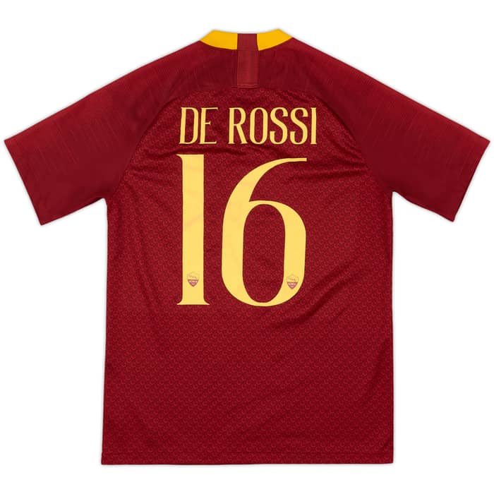 2018-19 Roma Home Shirt De Rossi #16 - 7/10 - (S)