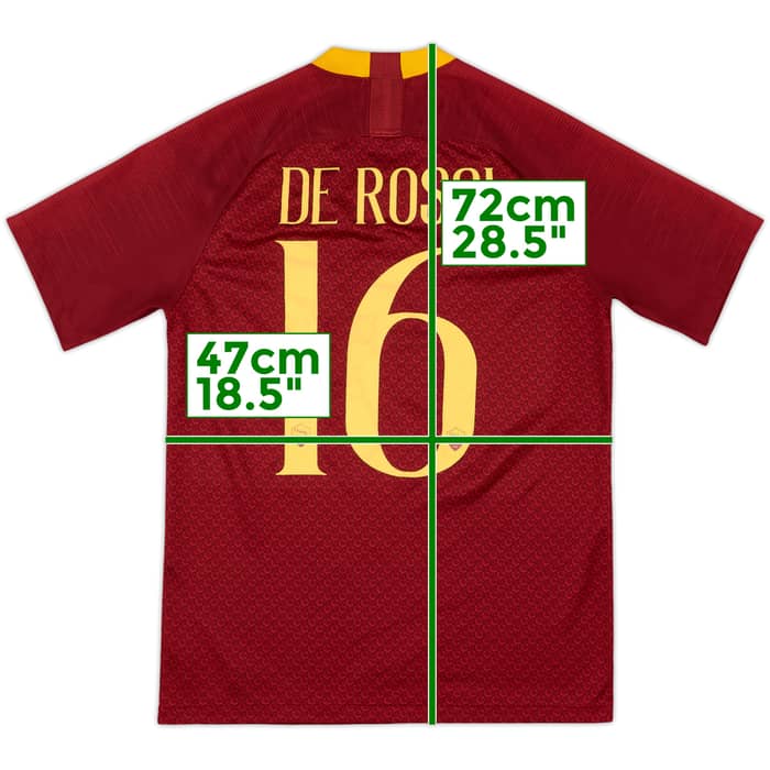 2018-19 Roma Home Shirt De Rossi #16 - 7/10 - (S)