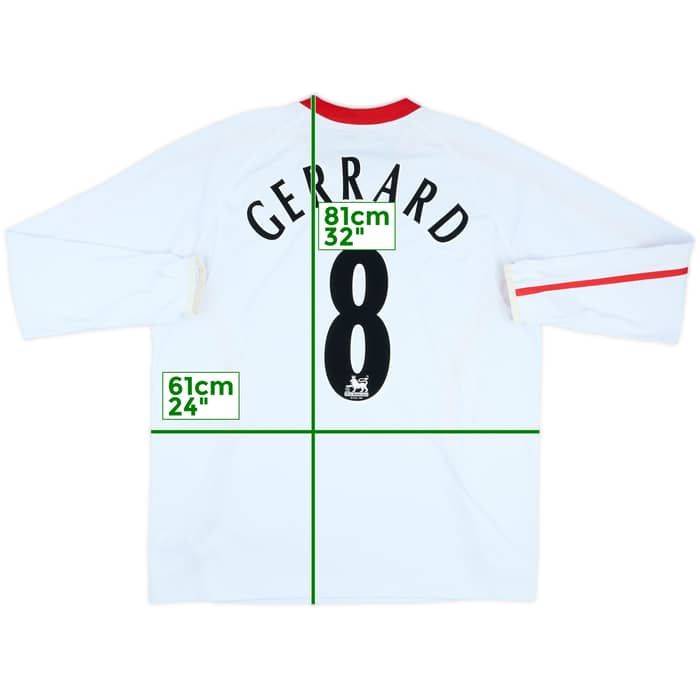 2005-06 Liverpool Away L/S Shirt Gerrard #8 - 8/10 - (XL)